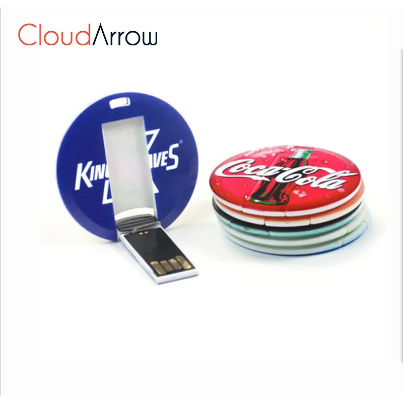 Mini cartão redondo usb flash drive, com logotipo gratuito