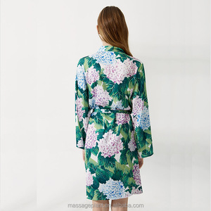 8064 Aanpassen Luxe Bruidsmeisje Geschenk Kimono Satijn Matrone Van Eer Gewaad