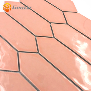 Fabrika fiyat parlak pembe seramik karo 292.5*324mm avrupa banyo mozaik DUVAR KAROLARI - Product Image 4