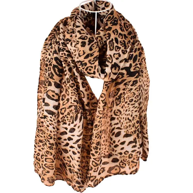 Hoge Kwaliteit Katoen Viscose Lange Sjaal Voor Vrouwen Pashmina Sjaal Groothandel Mode Luipaard Bedrukt Dame Winter Sjaal Hijab