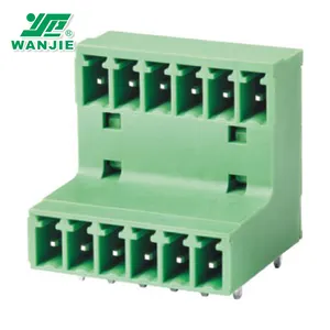 Wanjie Double level right angle 3.5mm 3.81mm pitch male pluggable terminal block WJ15EDGRT-3.5/3.81