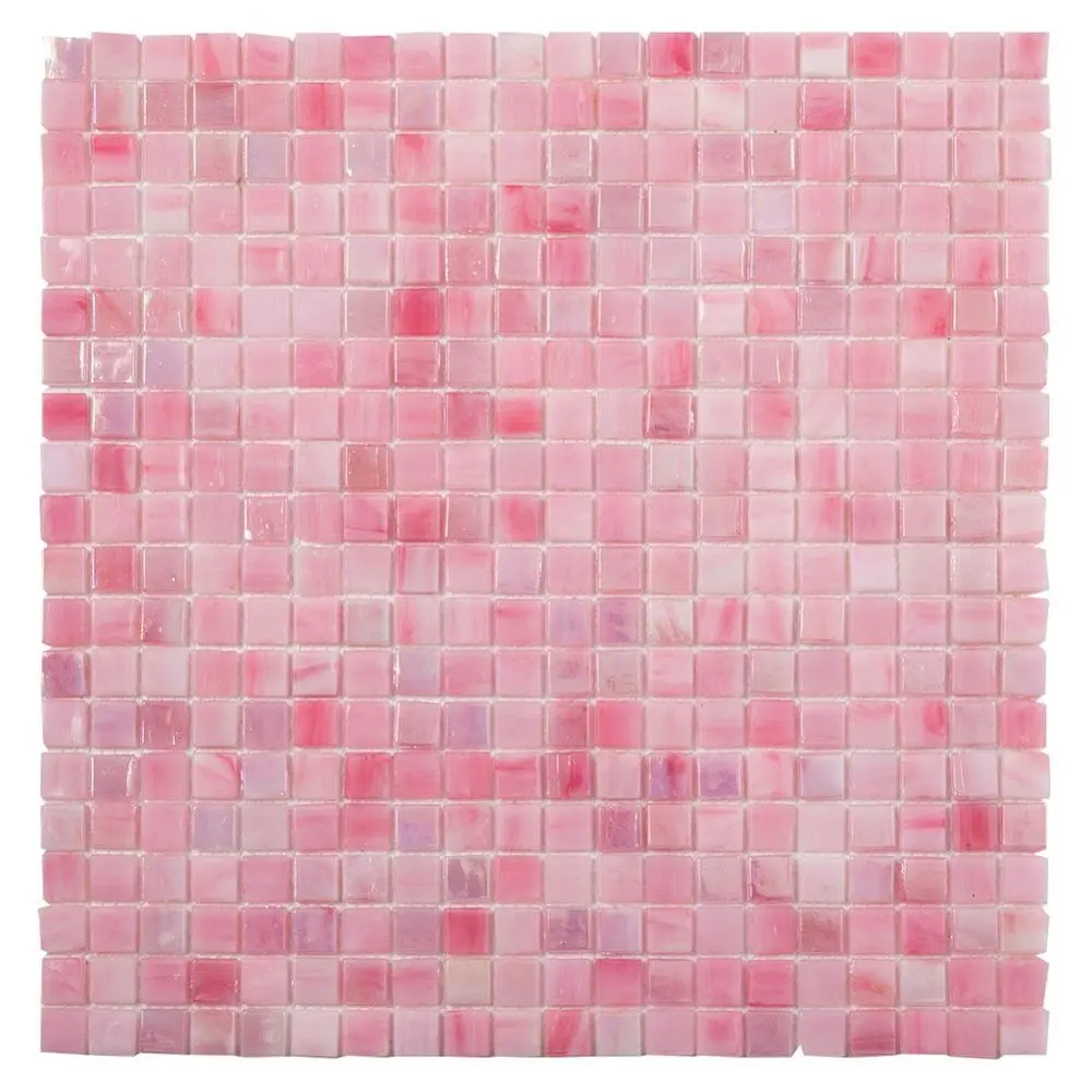 Soulscrafts mosaico de vidro quadrado rosa para piscina