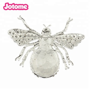 Broche de Plata con Incrustaciones de Cristal Transparente en Forma de Abeja para Bodas, Compromisos y Niños, Venta al por Mayor - Product Image 5