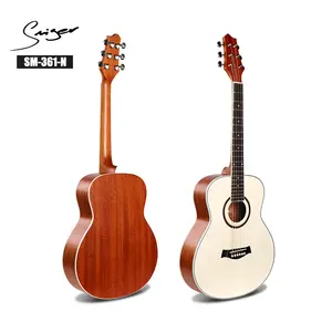 Guitarra de madera de caoba de abeto para niños y niñas, Mini Guitarra acústica de viaje de tamaño pequeño de 36 pulgadas, fácil de llevar