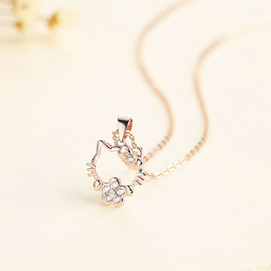 Collar de Plata de Ley 925 con Colgante de Gato Hello Kitty para Mujer - Product Image 3