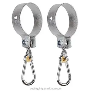 BT-A667 Rigging Hardware Pair Of Galvanized Metal Swing Fixings Round Swing Fixing With Carabiner Hook Swing Hanger