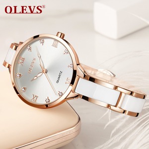 OLEVS En Céramique <span class=keywords><strong>Montre</strong></span> Femmes De Luxe Montres À Quartz Romain Surface Dial Dames <span class=keywords><strong>Montre</strong></span> Étanche En Acier Inoxydable <span class=keywords><strong>Or</strong></span> Rose <span class=keywords><strong>Montre</strong></span>-Bracelet - Product Image 1