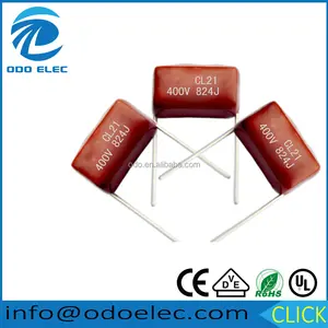 Capacitor metálico de filme de poliéster mef cl21, 205k 250v