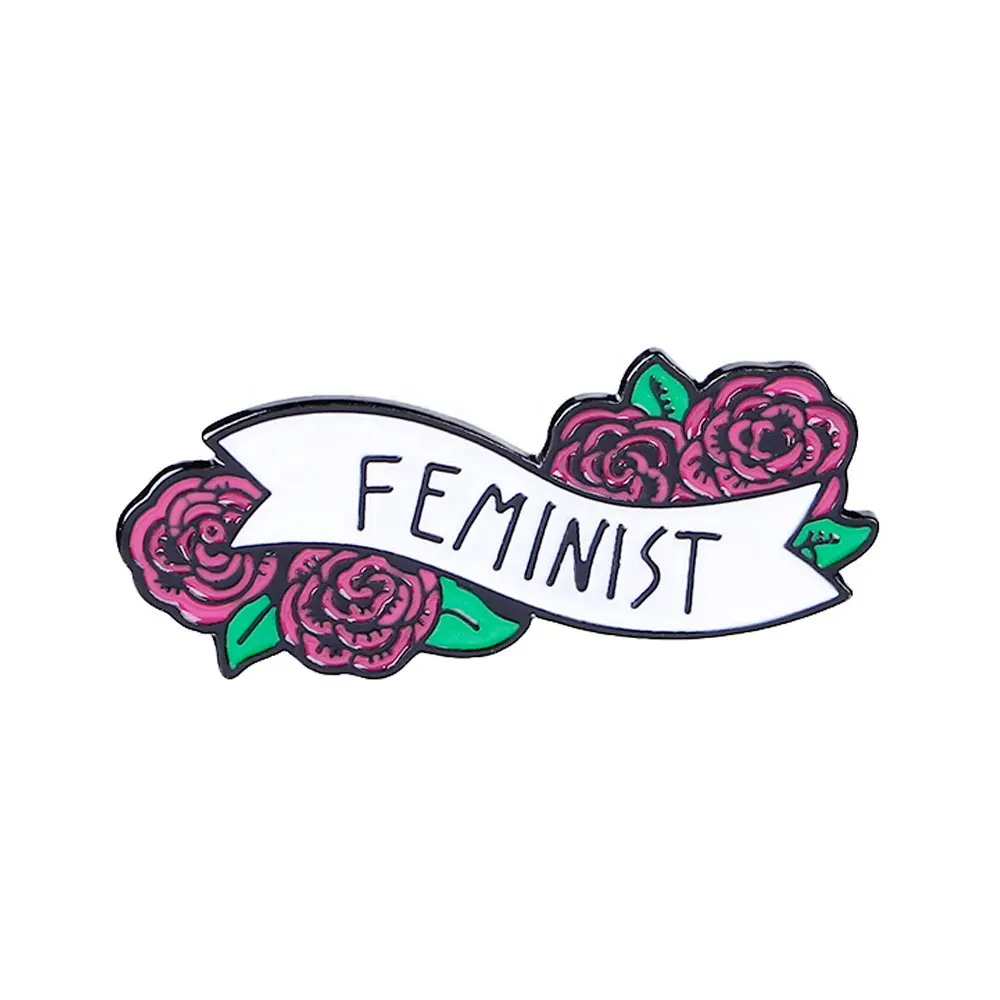여성 오른쪽 페미니스트 선물 핀 꽃 디자인 에나멜 핀 맞춤 <span class=keywords><strong>금속</strong></span>