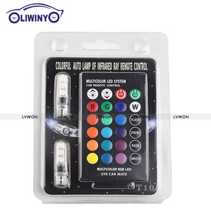 Livraison gratuite T10 W5W Ampoules <span class=keywords><strong>LED</strong></span> pour voiture Ampoules <span class=keywords><strong>LED</strong></span> RGB avec télécommande 194 168 501 Lampe <span class=keywords><strong>LED</strong></span> Lumières de lecture Blanc Rouge Ambre <span class=keywords><strong>12V</strong></span> - Product Image 5