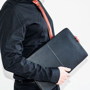 Portefeuille long en cuir de vachette pour homme, design élégant, pochette rigide en cuir - Product Image 6