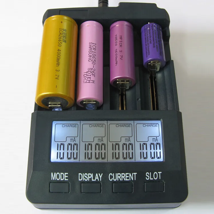 Original Opus BT-C3100 V2.2 Digital Intelligent 4 LCD Slots Universal Battery Charger for Rechargeable Battery EU Plug