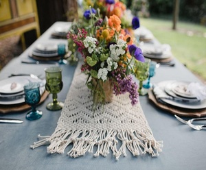 Camino de mesa de macramé hecho a mano tejido en algodón natural nuevo diseño patrón geométrico hermosa decoración de mesa de comedor - Product Image 1