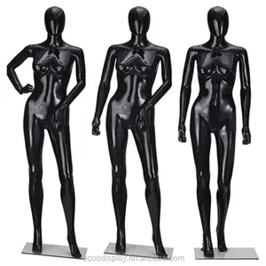 2019 vitrine chaude prix direct de gros mannequin femme noir brillant pour magasin