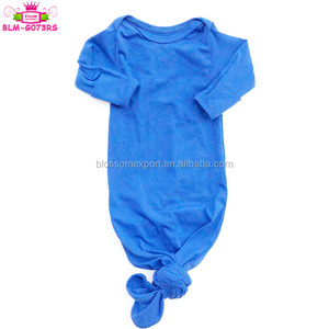 De menta acogedor manga larga infantil Slepper doble mitones vestido Unisex vuelta hombro simple en blanco vestido de bebé con mano cubre - Product Image 5
