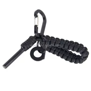 KongBo 2016 批发徒步户外 paracord 钥匙扣与火石火起动器