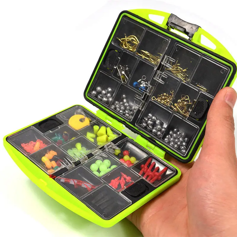 Fishing Tool Set Box Fishing Beads Lure Bait Jig Hook Swivels Tackle With 24 Compartments Fishing Accessories Box