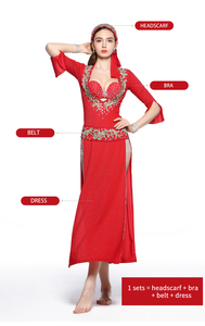 <strong>Women</strong> Professional Belly <strong>Dancing</strong> <strong>Dress</strong>+belt+headscarf Suits Baladi Ballroom Dance <strong>Dresses</strong> Woman Adult