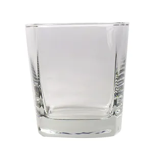 290ml quadratisches Trinkglas mit dickem Boden Whisky glas