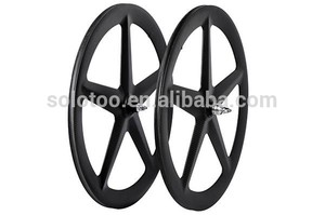 La superficie mate de carbono 5 <span class=keywords><strong>radios</strong></span> de la rueda de la <span class=keywords><strong>bicicleta</strong></span>, cinco <span class=keywords><strong>radios</strong></span> de <span class=keywords><strong>bicicleta</strong></span> de carretera juego de ruedas - Product Image 1