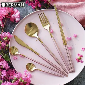 Wedding Rose Gold Cutlery, Cooper Flatware /Cutlery Set with Reasonable Price
