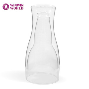 Copa del Mundo de fútbol regalo soplado claro doble pared resistente al calor taza de cerveza de cristal con logo - Product Image 4