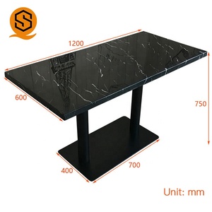 Juego de mesa de comedor con parte superior de mármol de piedra artificial, patas doradas, mesa de <span class=keywords><strong>restaurante</strong></span> sencilla para comida rápida, <span class=keywords><strong>restaurante</strong></span> - Product Image 4