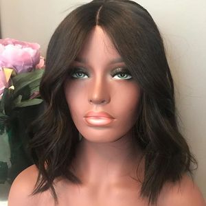 漂白结身体波柬埔寨处女人发 8 英寸鲍勃全蕾丝假发与自然发线 - Product Image 4