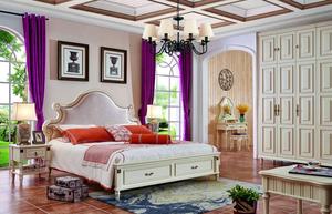 Nouveau design Américain moderne mobilier de chambre est fait de bois en chêne massif en ivoire blanc finition - Product Image 3