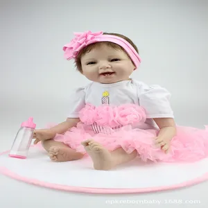 NPK Bambola Della Ragazza BeBe Reborn 22 pollici Molle Del Silicone Reborn Bambole 55 CENTIMETRI Bella Giocattoli Baby Doll Realistica Realistica Neonato