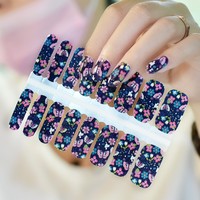 Autocollants et bandes adhésives pour ongles, motif floral 2D/3D, gel adhésif, imperméables, écologiques, faciles à appliquer