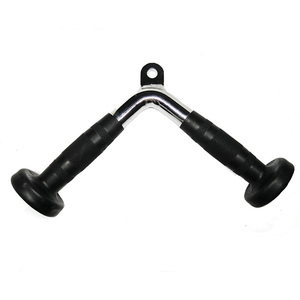 Barra de presión hacia abajo en forma de <span class=keywords><strong>V</strong></span> para tríceps de lujo duradera al por mayor con empuñaduras de goma barra extraíble accesorios de fitness - Product Image 1