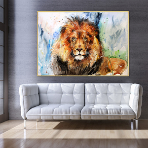 Coloré abstrait <span class=keywords><strong>Pop</strong></span> <span class=keywords><strong>Art</strong></span> décoration murale peint à la main Lion Animal <span class=keywords><strong>peinture</strong></span> à l'huile sur toile - Product Image 6