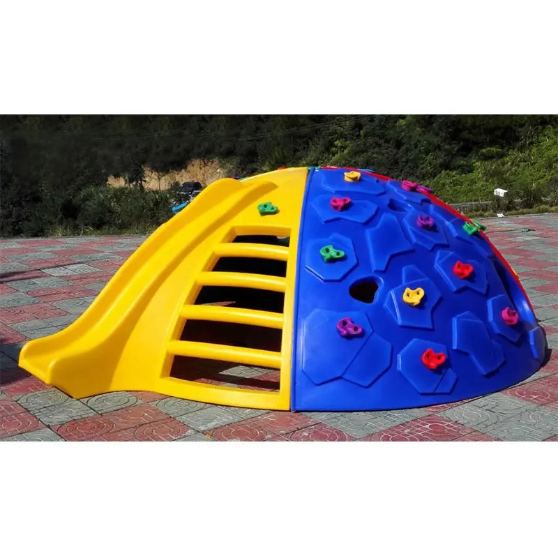 2020 Indoor Outdoor Playground Equipment Plastic Climbing Wall With Slide Dome Toys For Kids