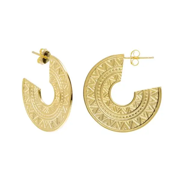Inspire Jewelry สีทองสแตนเลสสตีลครึ่งรอบต่างหูรูปทรงเรขาคณิต boho ต่างหู hoops ต่างหู