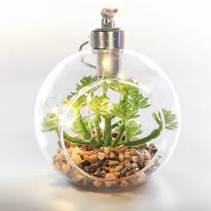 节日装饰灯罐自动太阳能创意照明发光二极管灯泡植物盆礼品玻璃容器灯