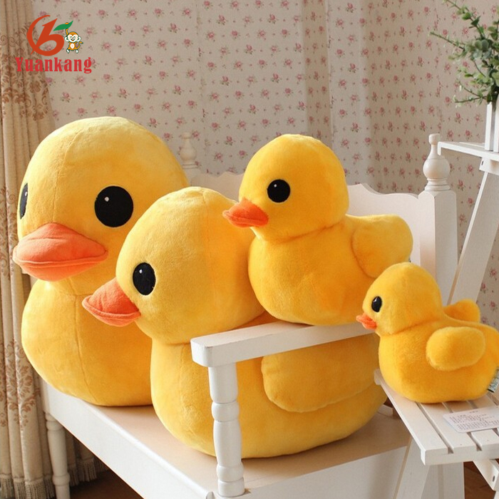 Stuffed Animal Good Stuff Push Big Yellow Duck Singing Plush Duck Toy With Sound