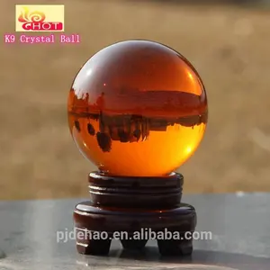 Hot Selling 80mm Decorative K9 Amber Crystal Ball