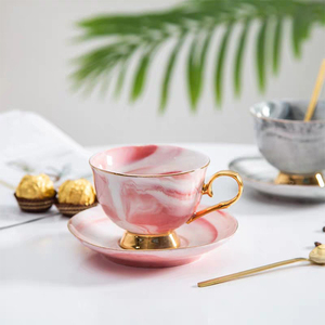 2020 Giá Rẻ Giá Gốm Cà Phê Tách Trà Và Đĩa Đặt Sứ Tách Trà Với Xử Lý Đám Cưới - Product Image 2