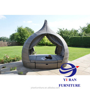 Letto Rotondo Intrecciato a Mano Confortevole per Giardino, Arredamento in Rattan per Esterni, Tenda per Soggiorno, Hotel, Cortile, Parco, Villa - Product Image 3