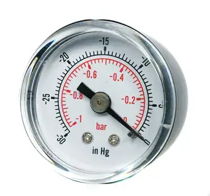 Dia 1.5 "40mm-1bar-0bar Plastic Case Messing Connector Terug Gemonteerd Vacuümmeter