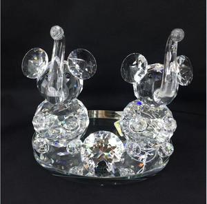 Figuras de cristal cristalinos encantadores elefantes pareja con cristal de diamante arte <span class=keywords><strong>y</strong></span> artesanía - Product Image 1