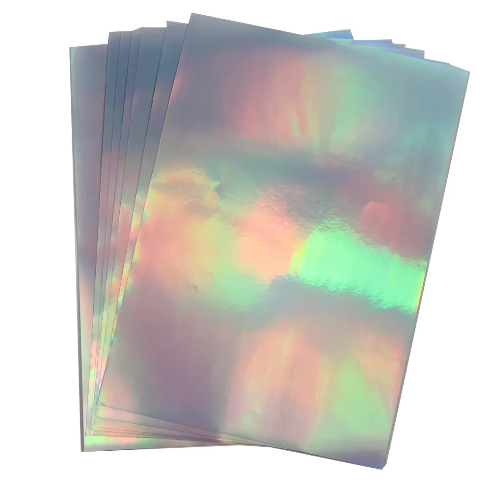 Custom A4 Printable Holografische Label Materiaal Holografische Papier Vinyl Sticker Vel Papier