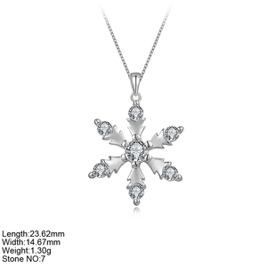 Collier pendentif pour boucles d'oreilles <span class=keywords><strong>en</strong></span> forme de flocons de neige, ensemble de bijoux <span class=keywords><strong>en</strong></span> <span class=keywords><strong>argent</strong></span> Sterling 925, plaqué or, offre spéciale, nouvelle collection - Product Image 4