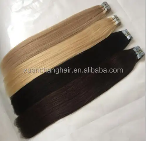 Wholesale raw virgin cuticle aligned hair indian remy tape in hair extensions 100% human hair