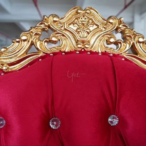 Bán Buôn Nhung Đỏ Nhà Sản Xuất Cổ Điển Đám Cưới Ngai Vàng Ghế - Product Image 5