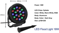 Projecteur LED rond de haute qualité 18W 36W DMX512 IR RF Télécommande RGB Projecteur LED 100-265V Boîtier en aluminium Éclairage LED