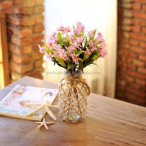 <span class=keywords><strong>Vase</strong></span> en verre transparent européen avec corde en chanvre pour décorer la maison et les fêtes - Product Image 6