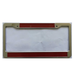 Moldura de placa de número do carro com adesivo personalizado logotipo/texto - Product Image 1