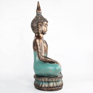 Estatua de Buda sentado en el trono, resina de meditación global, producto en oferta - Product Image 4